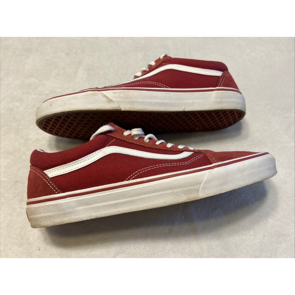 Vans Shoes Men’s Size 12 Red Low Skate Off The Wall Suede Canvas Gum Sole Sk8 - Picture 6 of 9